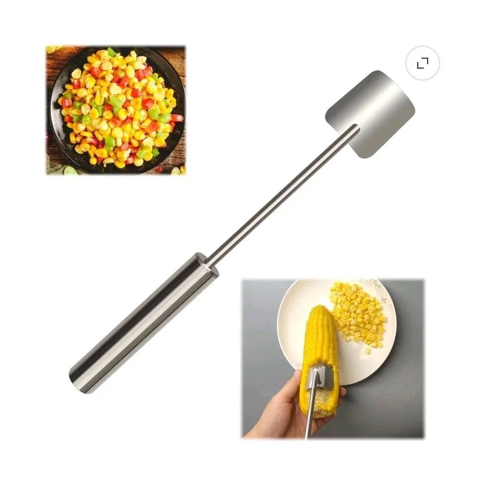 Stainless Steel Corn Peeler Thresher Manual Kernel Stripper Kitchen Tool Silver